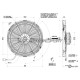 Ventilateur radiateur d'eau H.P. (aspirant, 382mm, 3160m³/h)